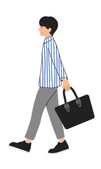 旅行に出かける若い男性