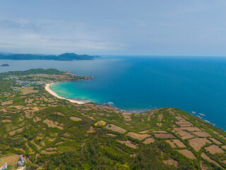 Aerial view of Phu Yen landscape seen from Phu Luong fishing village.