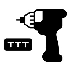 drill icon. black fill icon