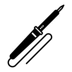 soldering pen icon. black fill icon
