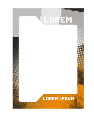 orange Grunge abstract texture background picture frame sport card vector