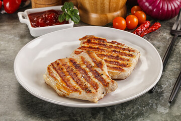 Tasty grilled pork meat steak