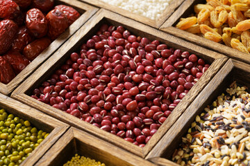 Various grains on a monochrome background