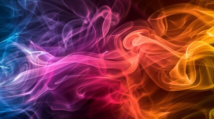 Obraz premium Abstract background of colorful cigarette smoke swirling and intertwining in a mesmerizing display