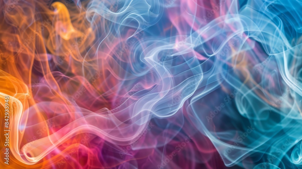 Leinwandbilder abstract background of colorful smoke trails blending and weaving together in a surreal display
