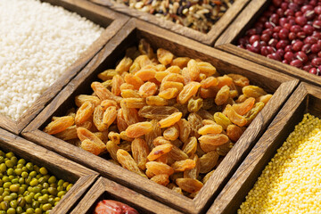 Various grains on a monochrome background