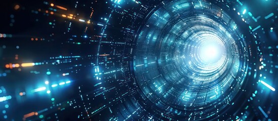 Fototapeta premium Luminous abstract circular tunnel.