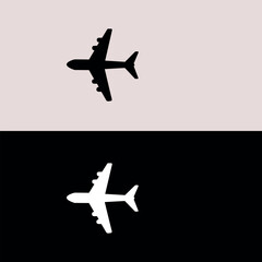 Airplane icon takeoff logo black pictogram set vector or plane take off flying silhouette shape graphic simple plain clipart symbol, airport airline jet circle sign, aeroplane thin line outline art	