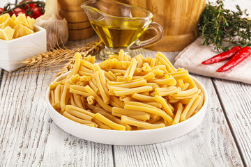 Raw dry Italian pasta - casarecce