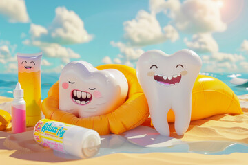 Get ready for a fun beach vacation with healthy teeth and dental products to keep your smile happy