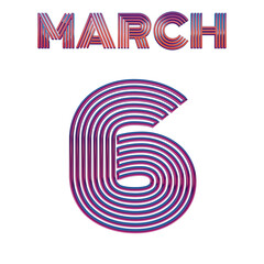 MARCH .6 - RETRO NEON GRAPHICS ISOLATED