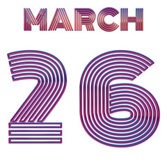 MARCH 26 - RETRO NEON GRAPHICS ISOLATED