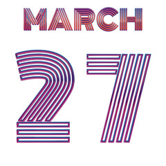 MARCH 27 - RETRO NEON GRAPHICS ISOLATED