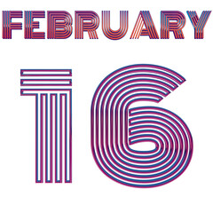 FEBRUARY 16 - COLORFUL NEON DESIGN ISOLATED