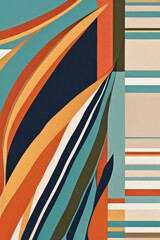 Generative AI A unique boho minimalist artwork featuring a simple yet rich blend of natural elements, geometric motifs, and tranquil color palette, A distinctive boho minimalist piece, Cool Boho Arts.