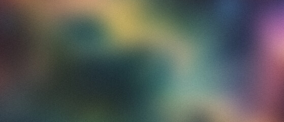 Glowing grainy gradient blue green yellow noise texture background backdrop banner with copy space