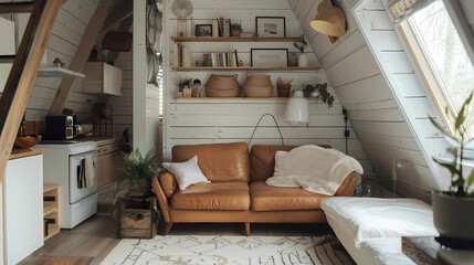 interior of a a frame house. generated ai