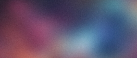 Blue purple pink color gradient wave background grainy texture dark abstract web banner header backdrop design copy space