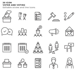 20 editable line stroke election vote