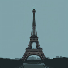 Obraz premium Eiffel Tower - minimalist image, Paris Olympics