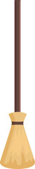 Simple illustration of a classic witch broom standing up, perfect for halloween projects