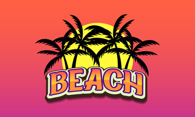 Obraz premium Beach Artwork for T-Shirt, poster, cover, banner, brochure, website etc 