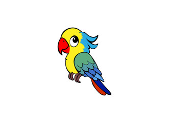 Fototapeta premium Vector illustration of a colorful parrot in a minimalist style