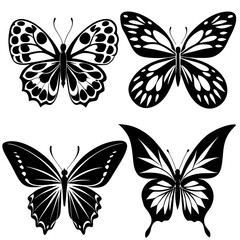 a-set-of-6pcs-butterfly-silhouette-vector