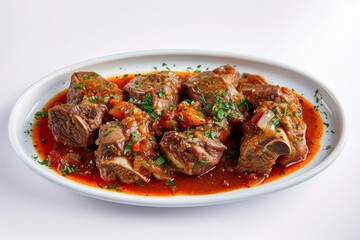 Tender Baked Lamb Shanks in Vibrant Tomato and Red Wine