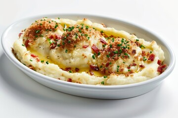 Golden Brown Breadcrumb Topped Mashed Potatoes with Bacon