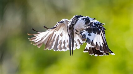Pied Kingfisher hovering ready to dive