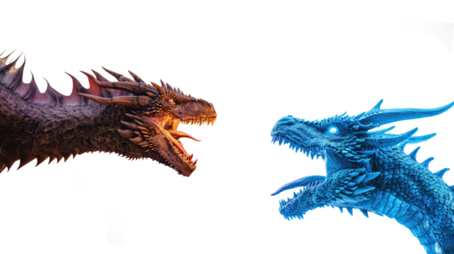 ice dragon v normal dragon, transparent background