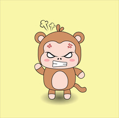 cute monkey vector design illustration line art. Suitable for t-shirt, sticker, mascot, mug, etc. Eps 10