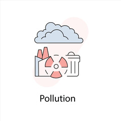 Pollution Icon - Environmental Contamination, Air Pollution, and Ecological Hazard Illustration.