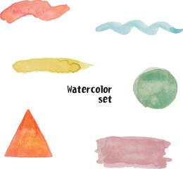 カラフルな水彩の見出しセット