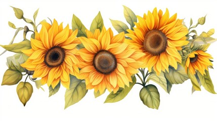 Naklejka premium sunflower isolated on white
