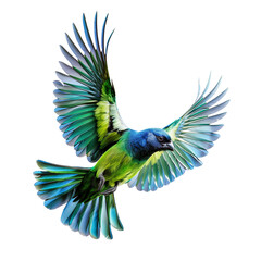  A close-up shot capturing the vibrant red feathers of a cardinal bird in mid-flight isolated on transparent png background