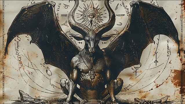 Ancient Scroll Unholy Scripture Demonic Depiction Dark Magick Satanic Temple