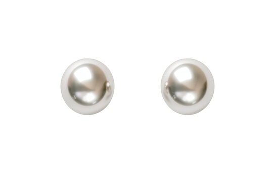 Elegant pearl stud earrings isolated on transparent background. perfect for jewelry, fashion, and accessories projects.