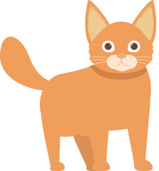 Obraz premium Cartoon illustration of a cute ginger cat standing and looking forward, isolated on a white background