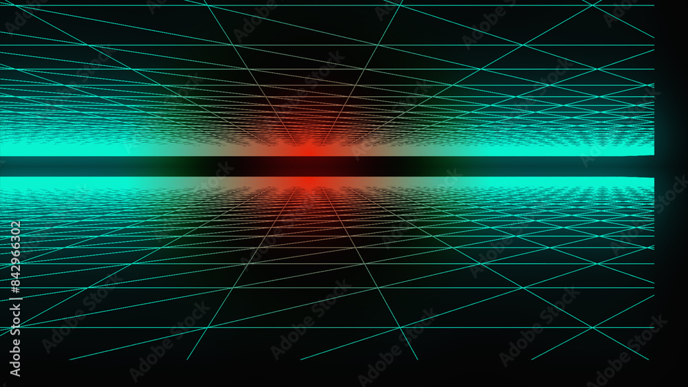 Poster abstract background with connecting dots. . animation ripples on surface from neon lines. animation 