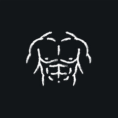 Male Body. Torso chalk icon. Line customizable illustration. Contour symbol. Vector isolated outline drawing.