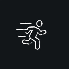 Running man chalk icon. Line customizable illustration. Contour symbol. Vector isolated outline drawing.