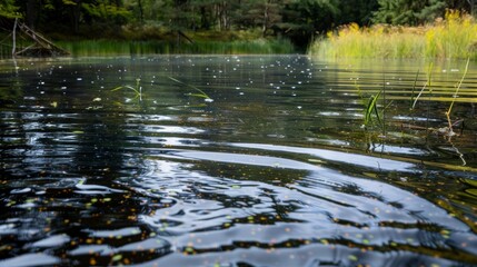 Obraz premium The unique spotted patterns on the lakes surface make it stand out from any other body of water.