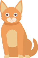 Adorable tabby cat sitting upright with a curious expression on its face