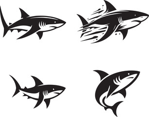 abstract simple shark logo vector