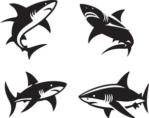 abstract simple shark logo vector