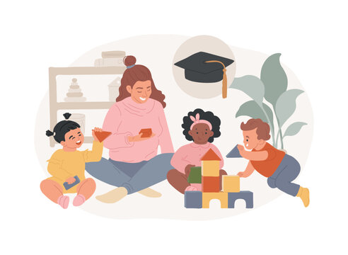 Early education isolated concept vector illustration.