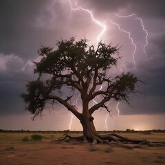 Solitary Tree in Thunderstorm