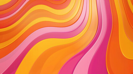Orange and Pink retro groovy background presentation design 
